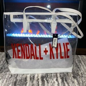 NWT- Kendall + Kylie clear, red and white plastic tote!